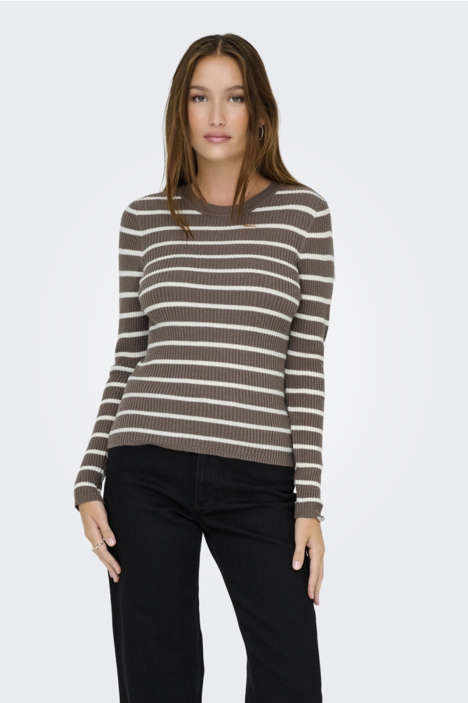 ONLLOUISA LS PULLOVER KNT 15344579 Morel/W. Birch
